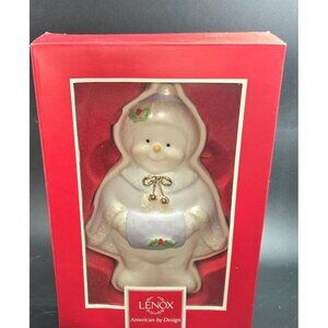 Lenox Snowman cookie cutter ornament 6" porcelain . New in Box